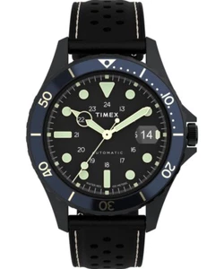 Orologio Automatico Uomo TIMEX NAVY TW2V41400 Pelle Nero Sub 100mt - Bild 1 von 3