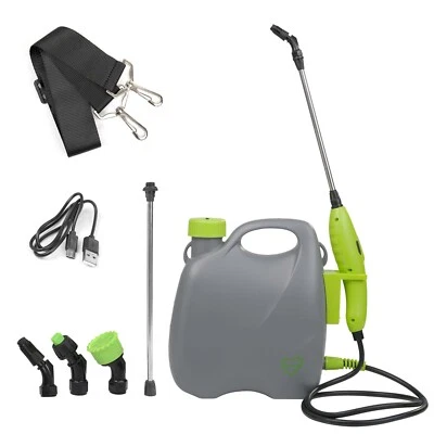 CRYSTALS Spruzzatore Elettrico da Giardino 5L Spruzzatore a Batteria con 3 Ugelli Nebulizzatore Spruzzatore