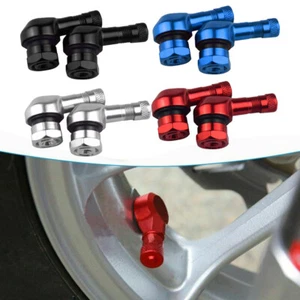 2Pcs Aluminum Motorcycle 90 Degree Wheel Tire Tyre Valve Stem Cap Accessories - Picture 1 of 10
