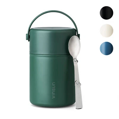 Thermobehälter für Essen - Edelstahl, 800ml, bruchfest, Lunchbox isoliert Vinsun