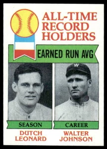 1979 Topps #418 All-Time Record Holders: ERA Leonard/ Johnson NM+ - Picture 1 of 2