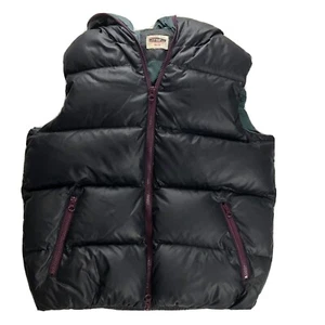 Meeting Active People Puffer Vest with Zip up Hood -No Tags - Black Purple Teal - Picture 1 of 11