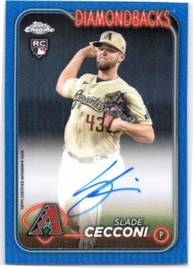 2024 Topps Chrome Rookie Blue RayWave Refractor /150 Slade Cecconi Auto RC W54 - Bild 1 von 2