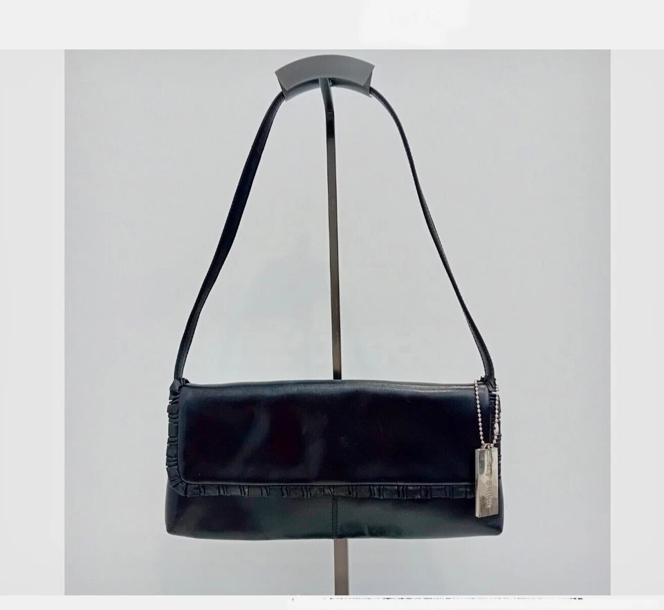 Suzi Smith Black Leather Handbag Purse Shoulder Strap Smart - Image 1 of 4