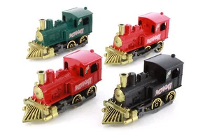 BOX OF 12 CLASSIC STEAM LOCOMOTIVE ASSORTMENT 5.5" DIECAST CAR SHOWCASTS 949D - Picture 1 of 4