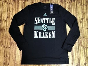 NHL Adidas Fresh SEATTLE KRAKEN Hockey Azul Marino Mangas Largas Camisa Para Hombre MED NUEVA - Imagen 1 de 8