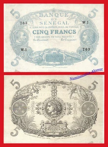 SENEGAL 5 Francs francos 1874 Pick A1r SC- / aUNC - Imagen 1 de 3