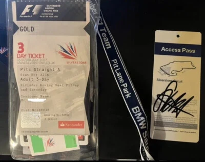 RARE Sebastian Vettel signed 2007 BMW Pit Lane Park access pass - Image 1 of 3