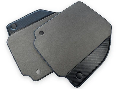 Alfombrillas grises para Ferrari 488 alfombras gris araña con cuero de fibra de carbono Foto 1 de 4