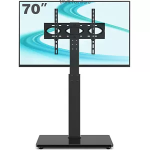 Universal Floor TV Stand with Swivel Mount for 32-70 inch TVs, Glass Base - Picture 1 of 12