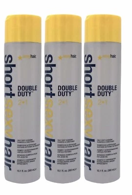 3 Pack Short Sexy Hair Double Duty 2-in-1 Shampoo & Conditioner 10.1 oz Sexyhair - Image 1 of 4