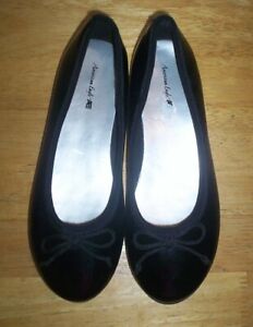 Girl's 2.5 American Eagle Black Patent Leather Dress Shoes Ballet Slippers Flats