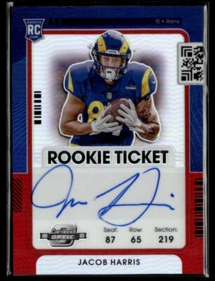 2021 Red Jacob Harris Rookie Auto /149 Los Angeles Rams #138 - Image 1 of 2