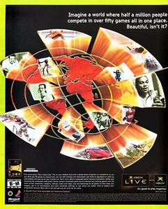 X BOX LIVE Vintage Print Ad Video Game Advertisement XBOX 10" x 12" - Picture 1 of 1