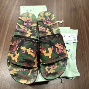 Off-White Men's Military Camo Print Slides with Dust Bag and COA Sizes 9 & 10 - Picture 1 of 10