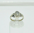 Gorgeous Real Moonstone Ring 925 Silver Size J~J1/2 #15524