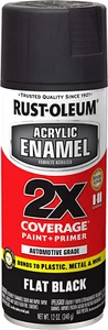271918 Acrylic Enamel 2X Spray Paint, 12 Oz, Flat Black - Picture 1 of 12