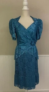 VESTIDO DE ENCAJE VINTAGE FORRADO FORMAL Rockabilly Lápiz Movible TALLA 7/8  - Imagen 1 de 11