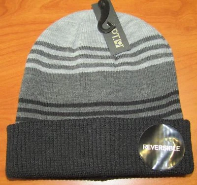 NUEVO GORRO A RAYAS NEGRO Y GRIS REVERSIBLE APT 9 PARA HOMBRE Foto 1 de 2