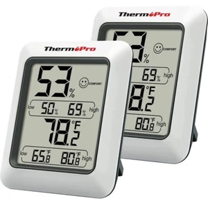 2x ThermoPro TP50 Digital Hygrometer Indoor Thermometer and Humidity Gauge - Picture 1 of 6