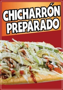 Chicharron Preparado Decal Window Sticker Truck Concession Vinyl Restaurant Sign - Picture 1 of 6