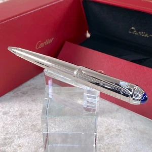 Cartier Ballpoint Pen Roadster Transatlantique Palladium Finish w/ Case & Papers - Picture 1 of 19