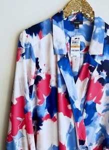 Alfani Damen Übergröße bedruckt Kragen Surplice Top, weiche Blüten Neu mit Etikett 4X - Bild 1 von 12