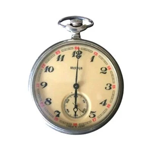 Molnija Taschenuhr Herren Antik Russisch Open Face 18 Jewels One Hunter Wolfs - Bild 1 von 6