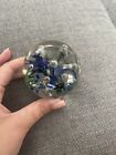 Vintage glass paperweight blue/green collectable 
