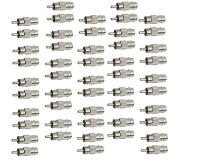 50x  RCA Male Plug to BNC Female Jack Adapter Coax Connector Coupler CCTV Video - Image 1 of 3