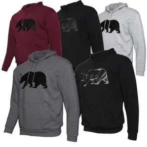 Mens Sweatshirt Pullover Hoodie Embroidered Bear Long Sleeve Pocket Sweater - Picture 1 of 50