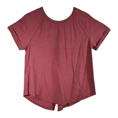 Camisa elástica roja con abertura trasera Athletic Works para mujer talla grande 12-14 Foto 1 de 4