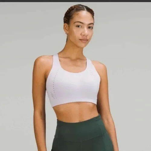 Lululemon Bra 36C AirSupport High Support Pink LW2CS1S Ultralu Running