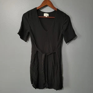Wilfred Free Tunic Top Size XS Black Tie Front Short Sleeve Classic Professional - Picture 1 of 11