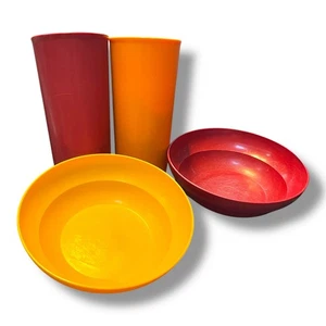 Tupperware Harvest Tumblers 18oz Bowls Cereal Salad Set of 4 Vintage 1348 155 - Picture 1 of 15