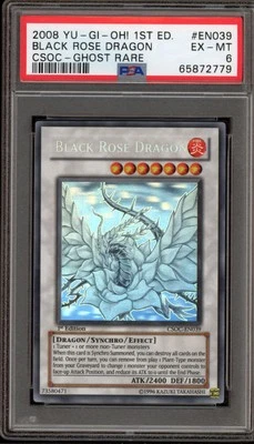 Yu-Gi-Oh! Black Rose Dragon 1st Edition Ghost Rare CSOC-EN039 PSA 6 - Image 1 of 2