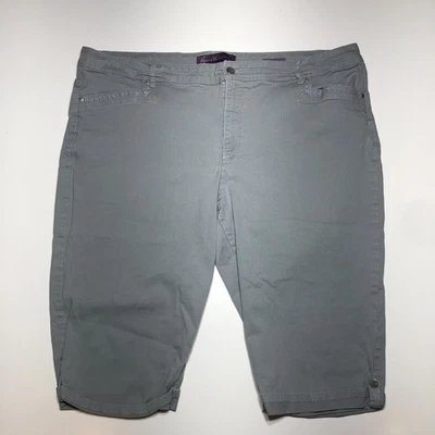 Pantalones Cortos Skimmer Gloria Vanderbilt Para Mujer 22W Gris Jean Calce Estrecho Tiro Clásico Foto 1 de 4