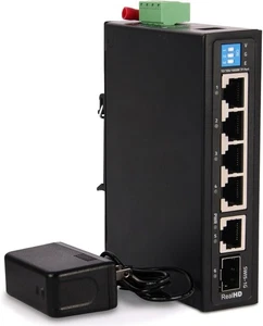 5 Port Industrial Ethernet Switch 6-Port Gigabit  4*1 RJ45 Uplink+1 SFP Port - Picture 1 of 6