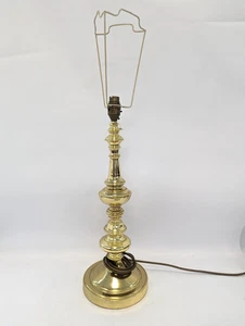 Vintage Solid Brass Unbranded Table Lamp Without Shade H26 X W7" F11 W722 - Picture 1 of 10