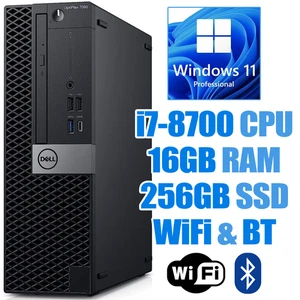 Dell OptiPlex 7060 SFF Windows 11 PC┃i7-8700┃16GB RAM┃256GB NVMe SSD┃WiFi&BT - Picture 1 of 10