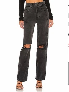 NEU mit Etikett Boyish schwarz The Ziggy hoch geschnitten gerades Bein Jeans Größe 30 - Bild 1 von 12