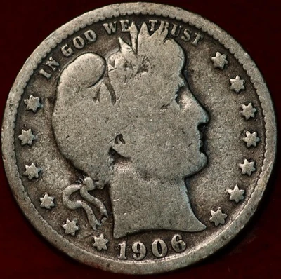 1906-O New Orleans Mint Silver Barber Quarter - Image 1 of 2