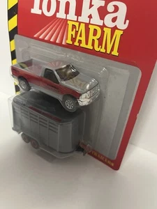 TONKA 1/64 1999 FORD PICKUP TRUCK AND HORSE TRAILER HAULING SET - Picture 1 of 4