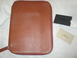 Shinola Geniune Leder umlaufender Reißverschluss Tech Portfolio hellbraun 8x11" Organizer Arbeit - Bild 1 von 3