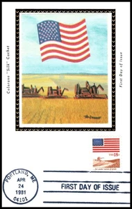 1981 Flag and Anthem 18c Sc 1890 Colorano silk maxi card Portland Maine FDC - Picture 1 of 1