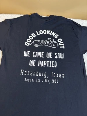 Camiseta vintage 2000 Black Riders Rally Good Looking Out Rosenburg Texas 2 caras XL Foto 1 de 4