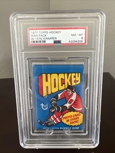 1977 Topps Hockey Wax Pack in 1976 wrapper!  PSA 8 - Picture 1 of 3