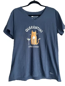 LIFE IS GOOD Quarantini azul marino para mujer talla L nuevo con etiquetas - Imagen 1 de 2