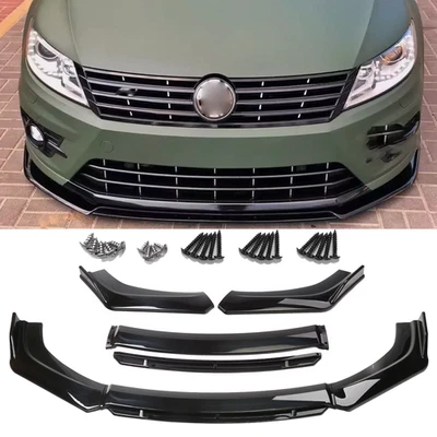 For Volkswagen Passat Glossy Black Front Bumper Lip Spoiler Splitters Body Kit - Изображение 1 из 4