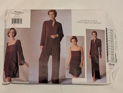 Vintage Sewing Pattern Vogue 2006- Lauren Sara Dress Tunic Skirt Pants1997 8-12 - Image 1 of 2